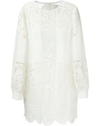weißes gerade geschnittenes Kleid aus Spitze von Valentino