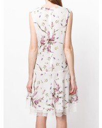 weißes gerade geschnittenes Kleid mit Blumenmuster von Ermanno Scervino