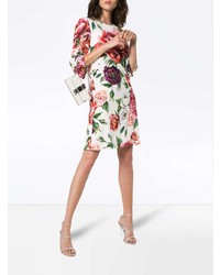 weißes gerade geschnittenes Kleid mit Blumenmuster von Dolce & Gabbana