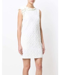 weißes gerade geschnittenes Kleid mit Reliefmuster von Lanvin
