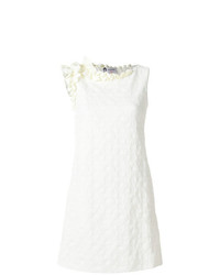 weißes gerade geschnittenes Kleid mit Reliefmuster von Lanvin