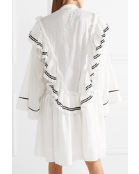 weißes gerade geschnittenes Kleid mit Rüschen von Philosophy di Lorenzo Serafini