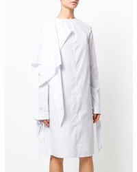 weißes gerade geschnittenes Kleid mit Rüschen von Calvin Klein 205W39nyc