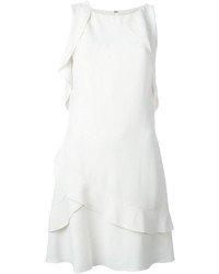 weißes gerade geschnittenes Kleid mit Rüschen von Proenza Schouler