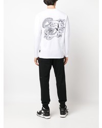 weißes gestepptes Langarmshirt von Philipp Plein