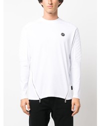 weißes gestepptes Langarmshirt von Philipp Plein