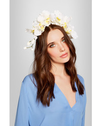 weißes Haarband mit Blumenmuster