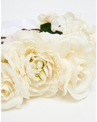 weißes Haarband mit Blumenmuster von N.