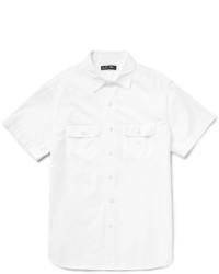 weißes Hemd mit Fischgrätenmuster von Alex Mill