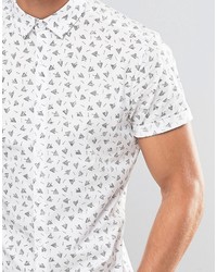 weißes Hemd mit geometrischem Muster von Asos