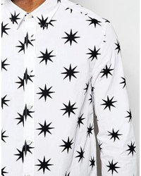 weißes Hemd mit Sternenmuster von Love Moschino
