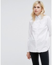 weißes Hemd mit Vichy-Muster