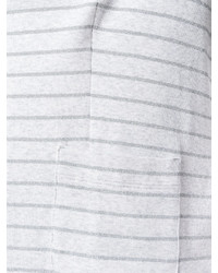 weißes horizontal gestreiftes Baumwollsakko von Le Tricot Perugia