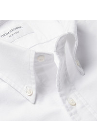 weißes horizontal gestreiftes Businesshemd von Thom Browne