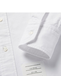 weißes horizontal gestreiftes Businesshemd von Thom Browne