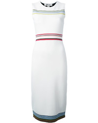 weißes horizontal gestreiftes Kleid von Diane von Furstenberg