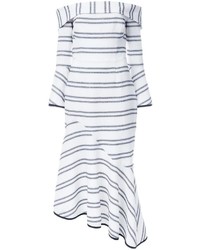 weißes horizontal gestreiftes Kleid von Rebecca Vallance