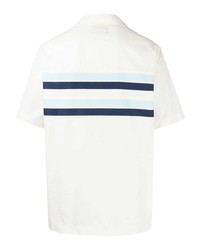 weißes horizontal gestreiftes Kurzarmhemd von Fred Perry