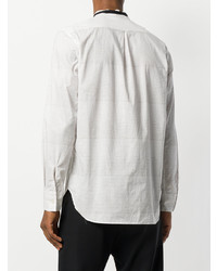 weißes horizontal gestreiftes Langarmhemd von Ann Demeulemeester Blanche