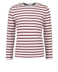 weißes horizontal gestreiftes Langarmshirt von Harmony