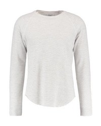 weißes horizontal gestreiftes Langarmshirt von KIOMI