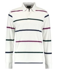 weißes horizontal gestreiftes Langarmshirt von Obey Clothing