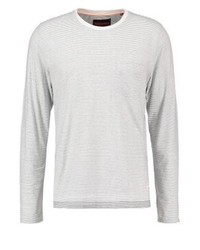 weißes horizontal gestreiftes Langarmshirt von Superdry
