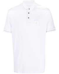 weißes horizontal gestreiftes Polohemd von Armani Exchange