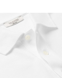 weißes horizontal gestreiftes Polohemd von Valentino