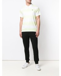 weißes horizontal gestreiftes Polohemd von Lacoste