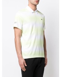 weißes horizontal gestreiftes Polohemd von Lacoste