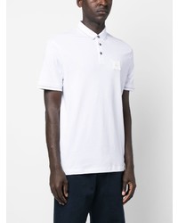 weißes horizontal gestreiftes Polohemd von Armani Exchange