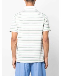 weißes horizontal gestreiftes Polohemd von Lacoste