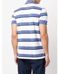 weißes horizontal gestreiftes Polohemd von RLX Ralph Lauren