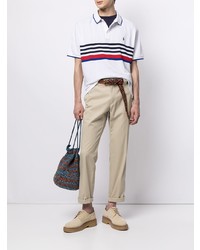 weißes horizontal gestreiftes Polohemd von Polo Ralph Lauren