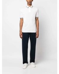 weißes horizontal gestreiftes Polohemd von Emporio Armani