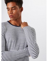 weißes horizontal gestreiftes Sweatshirt von Scotch & Soda