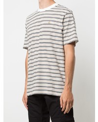 weißes horizontal gestreiftes T-Shirt mit einem Rundhalsausschnitt von Carhartt WIP