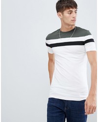 weißes horizontal gestreiftes T-Shirt mit einem Rundhalsausschnitt von ASOS DESIGN