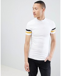 weißes horizontal gestreiftes T-Shirt mit einem Rundhalsausschnitt von ASOS DESIGN