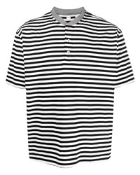 weißes horizontal gestreiftes T-Shirt mit einem Rundhalsausschnitt von Aspesi