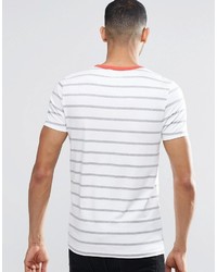 weißes horizontal gestreiftes T-Shirt mit einem Rundhalsausschnitt von Asos