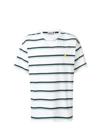 weißes horizontal gestreiftes T-Shirt mit einem Rundhalsausschnitt von Carhartt