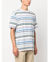 weißes horizontal gestreiftes T-Shirt mit einem Rundhalsausschnitt von Missoni