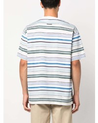 weißes horizontal gestreiftes T-Shirt mit einem Rundhalsausschnitt von Missoni