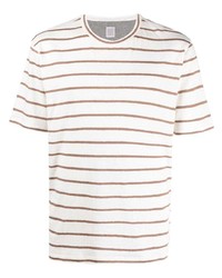 weißes horizontal gestreiftes T-Shirt mit einem Rundhalsausschnitt von Eleventy
