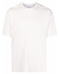 weißes horizontal gestreiftes T-Shirt mit einem Rundhalsausschnitt von Eleventy