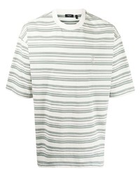 weißes horizontal gestreiftes T-Shirt mit einem Rundhalsausschnitt von FIVE CM