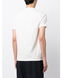 weißes horizontal gestreiftes T-Shirt mit einem Rundhalsausschnitt von Fred Perry