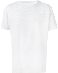 weißes horizontal gestreiftes T-Shirt mit einem Rundhalsausschnitt von Golden Goose Deluxe Brand
